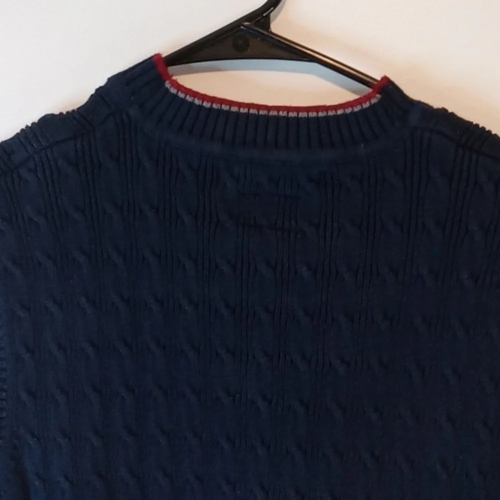 Vintage 90s Tommy Hilfiger Sweater Vest Navy Blue Men's Sz L EUC NICE!
